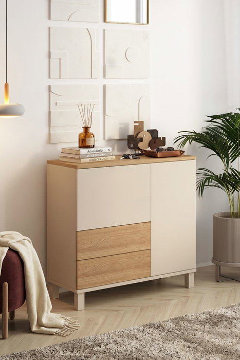 Hanah Home Mood - MD4-CS Armario Multiusos Arena y Roble